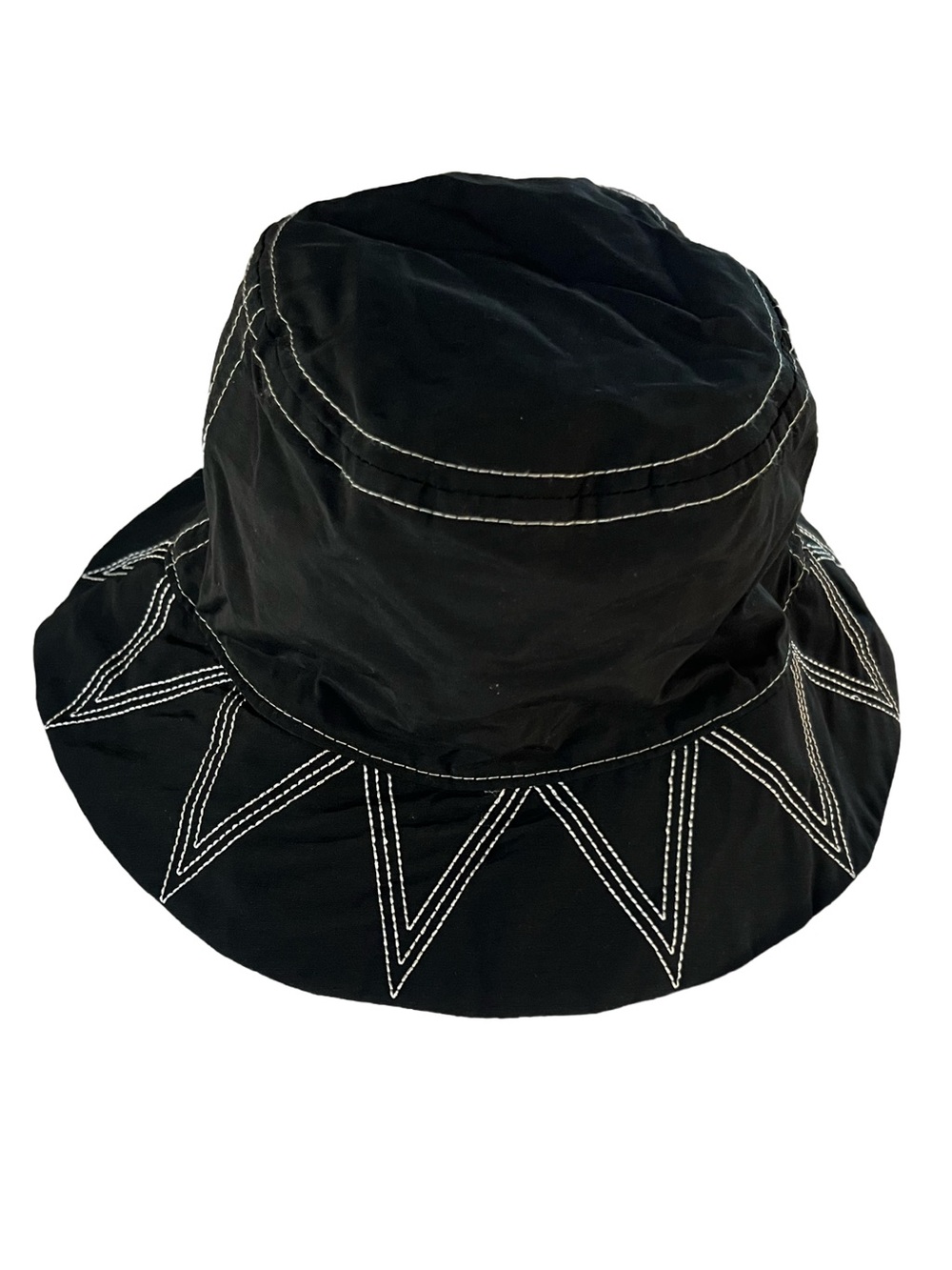 J. Crew Black Bucket Hat with White Contrast Stitching